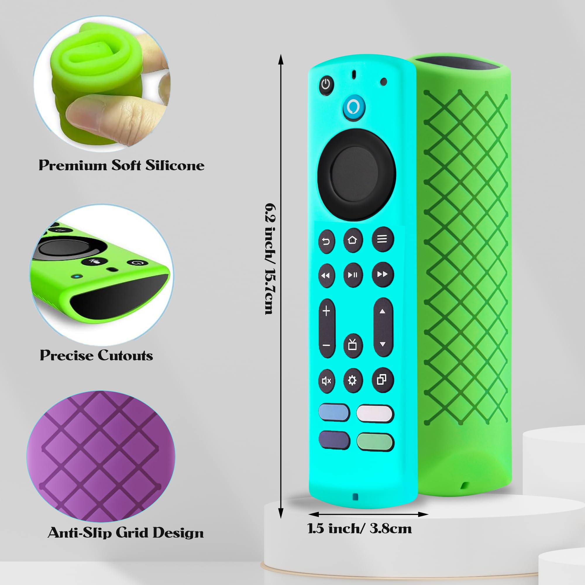Funda para control remoto Fire Stick 4k+ Max, Toshiba, Insignia Fire TV, funda de silicona que brilla en la oscuridad (morado)