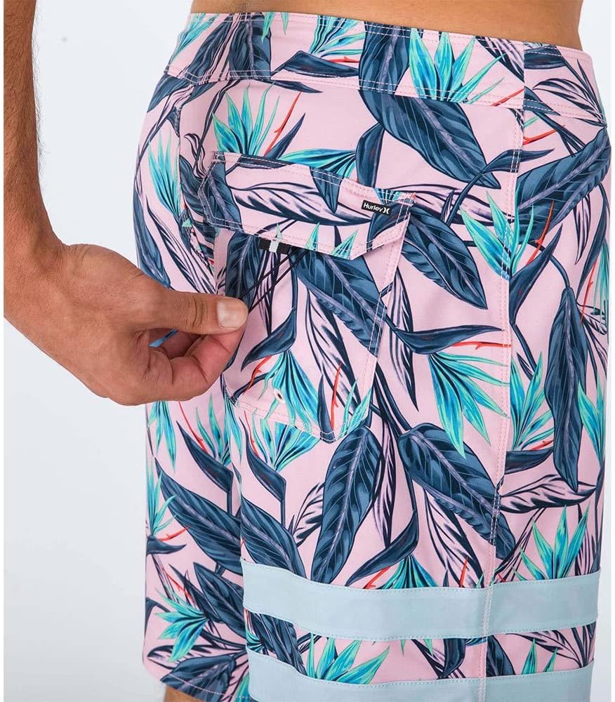 Hurley MBS0010920H62531IN Phantom Block Party 18" Boardshorts - Pink Spark - 31 Pink Spark 31IN