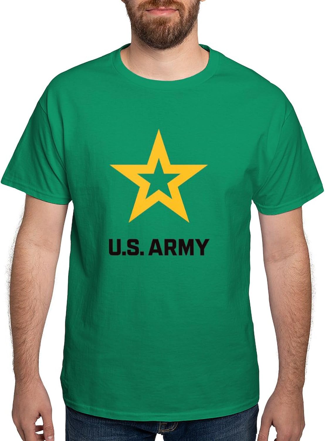 CafePress U.S. Army® Black and Gold Logo T Shirt Men's 100% Cotton, Classic Graphic White T-Shirt