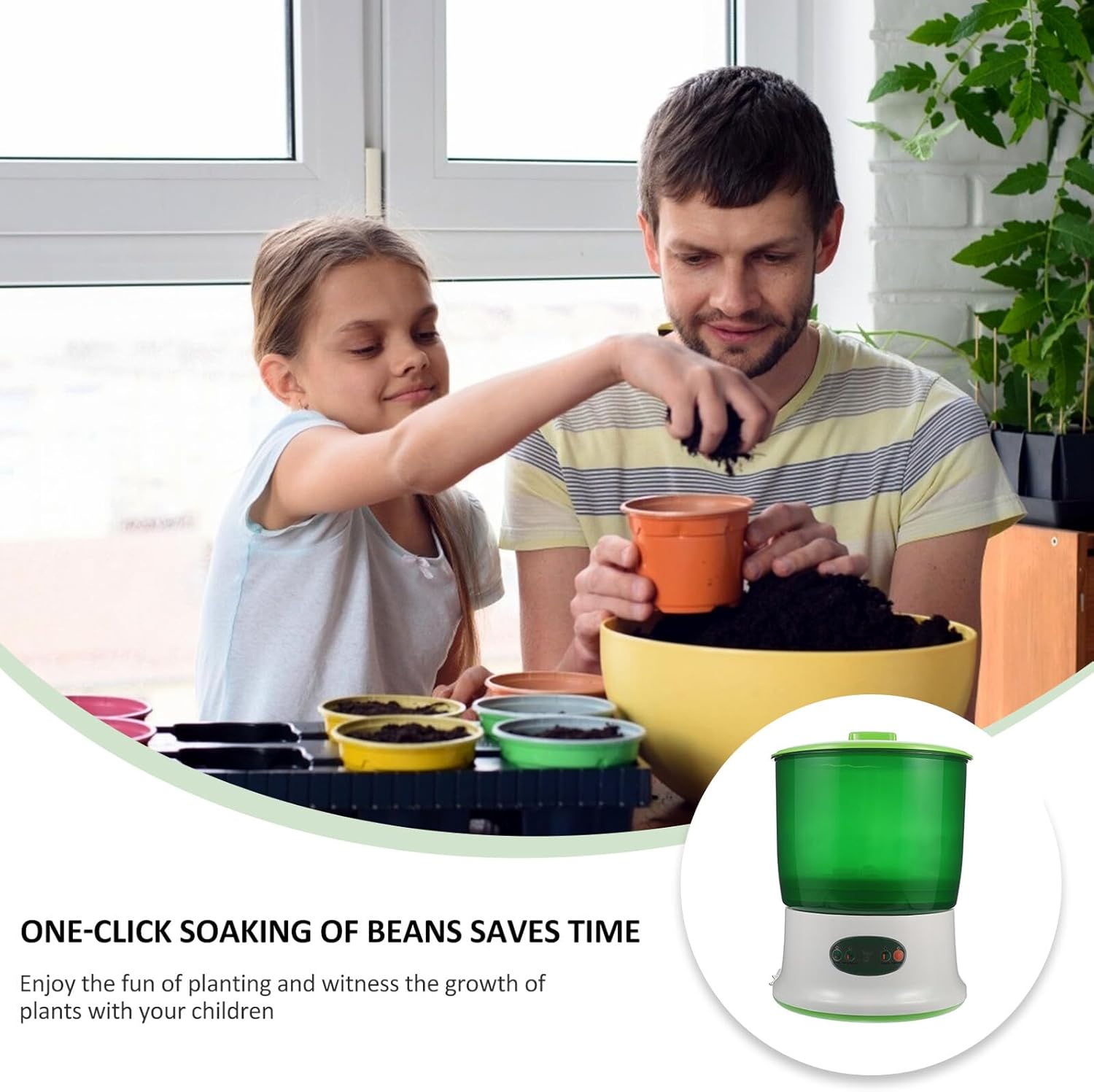 Smart Bean Sprout Machine Double Layer Automatic Bean Sprouts Maker Large Capacity Intelligent Home Use North America Plug and Microgreens Growing