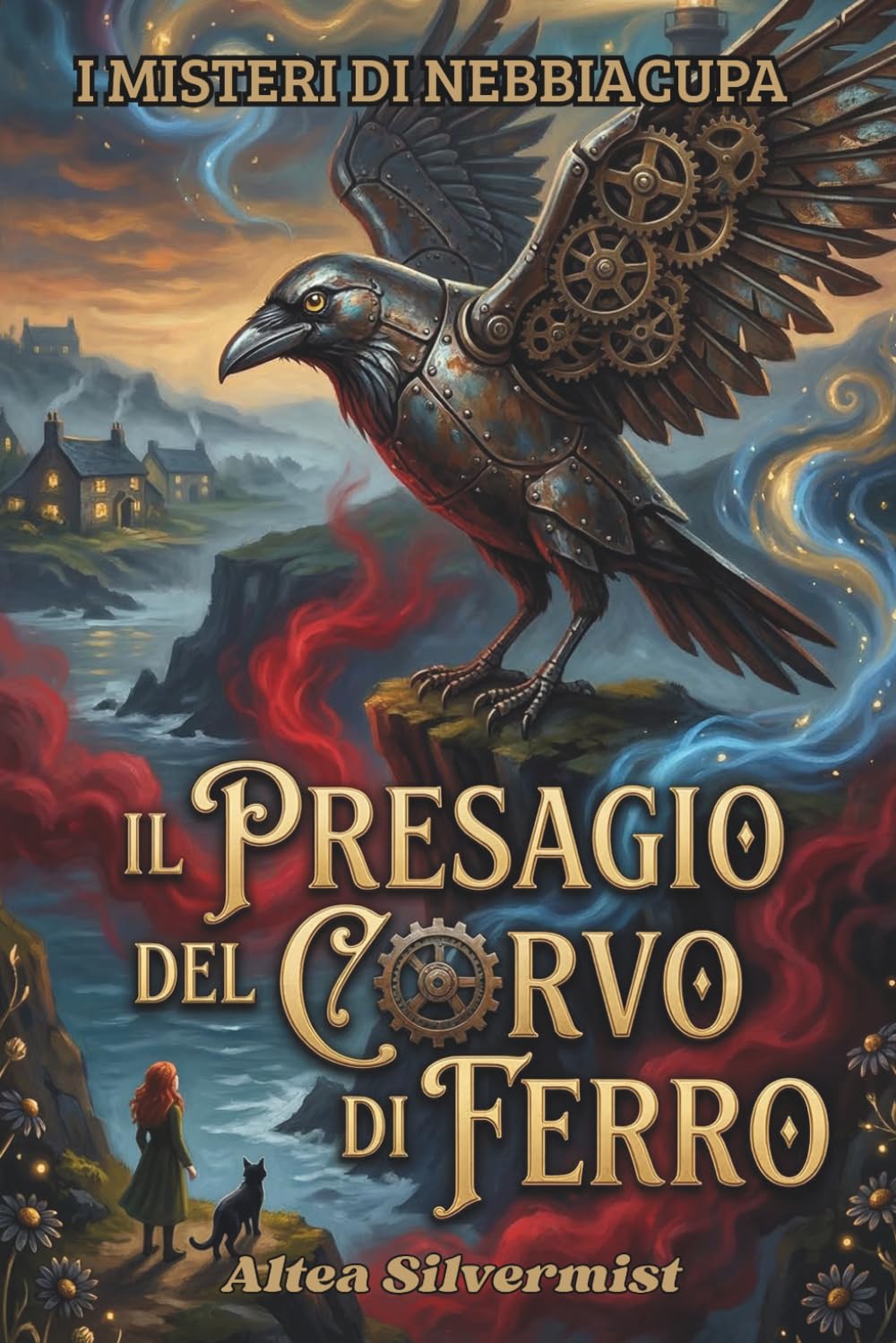 Il Presagio del Corvo di Ferro: Un avvincente Cozy Mystery tra magia botanica e ingranaggi segreti un Giallo magico e paranormale (I Misteri di Nebbiacupa Vol. 2)
