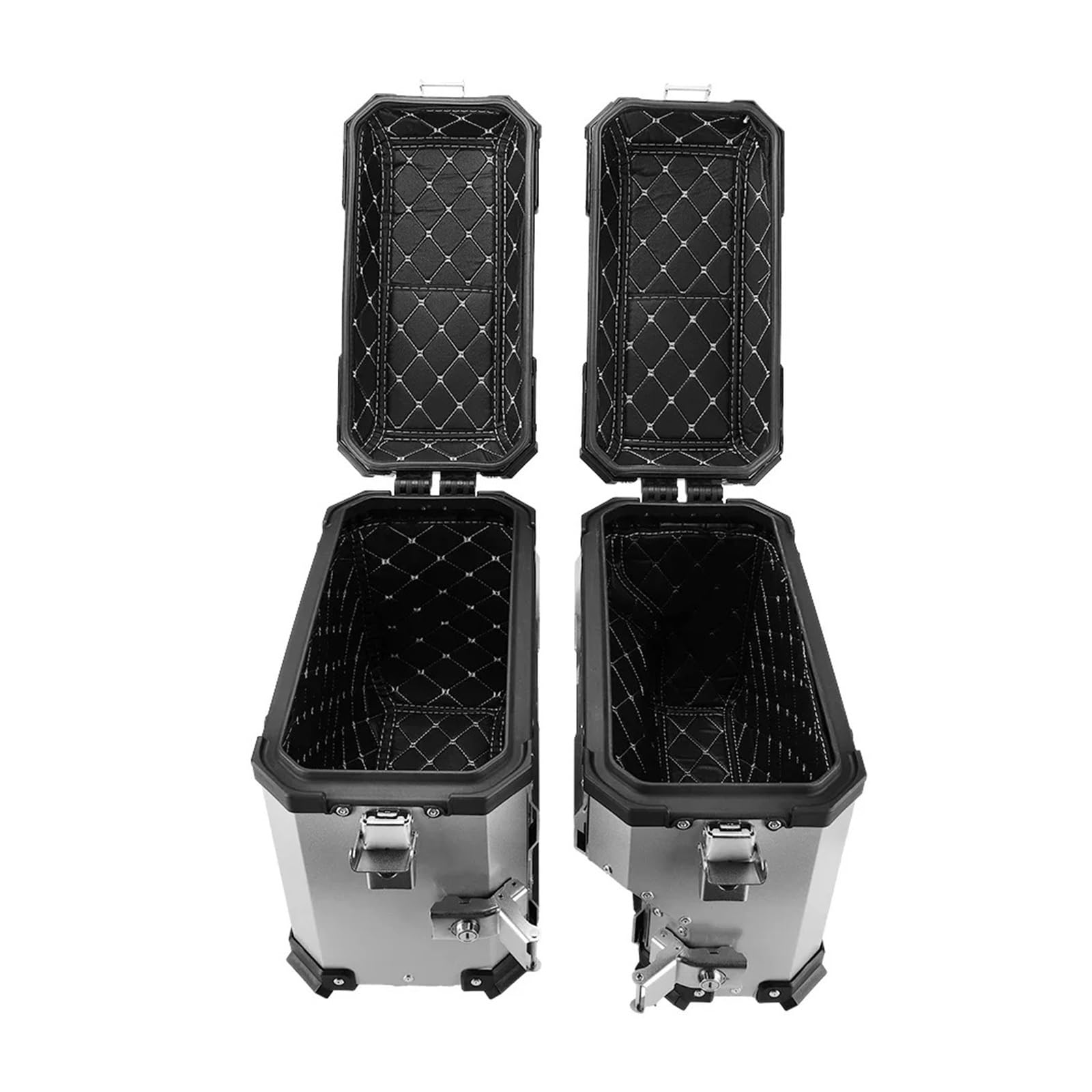 Gepäckhalterung Sattelbox Mit Großer Kapazität Für R 1200 GS R1250GS ADV Für Abenteuer Silberne Seitenbox Mit Abschließbarer Halterung Moto-Teile Motorrad Gepäckträger(Panniers and Bracket)