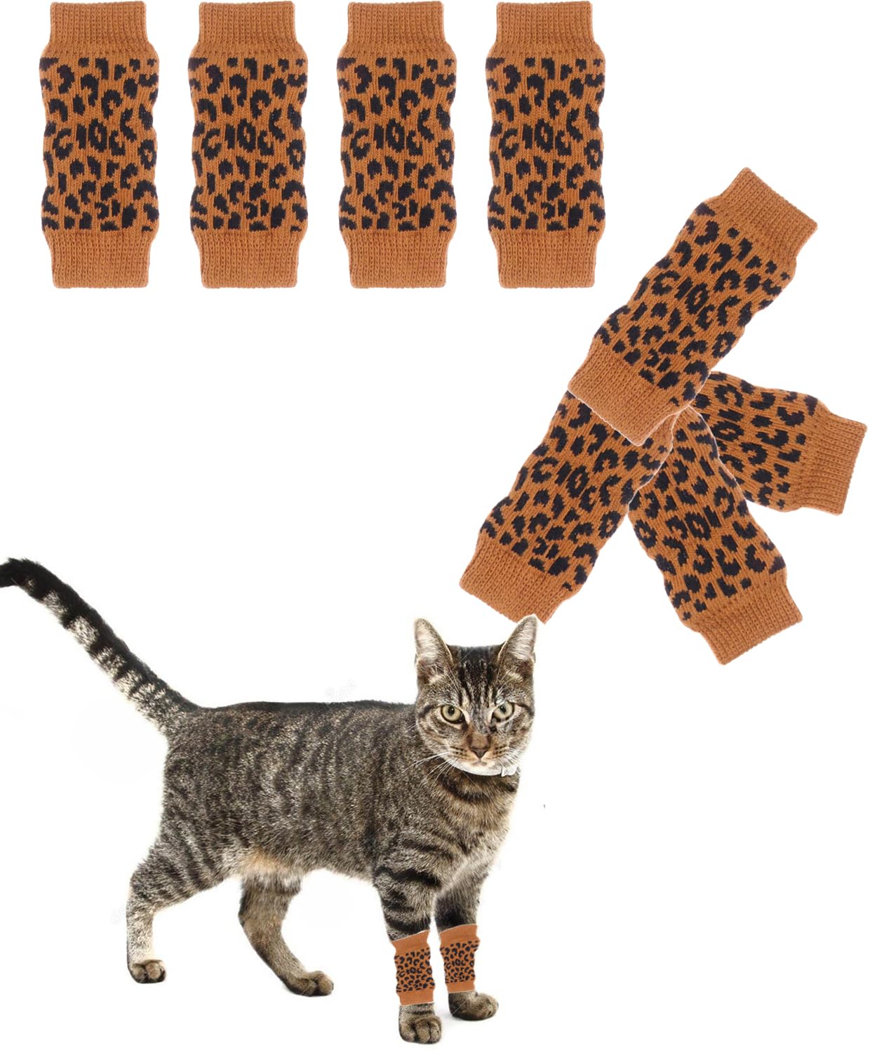 8 Pcs Pet Dog Elbow Sleeve Protector Pets Leg Brace Knitted Sock Warm, Dog Elbow Wrap, Dog Leg Warmer Wrap Protector for Small,Medium Dogs Puppy