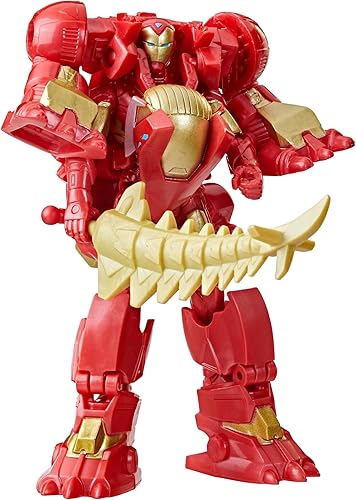 Miniatura 7 de Marvel Mech Strike Mechasaures, figuras de acción de 10 cm de Iron Man con Mechasaur de Iron Stomper, juguetes de superhéroes para niños a partir de