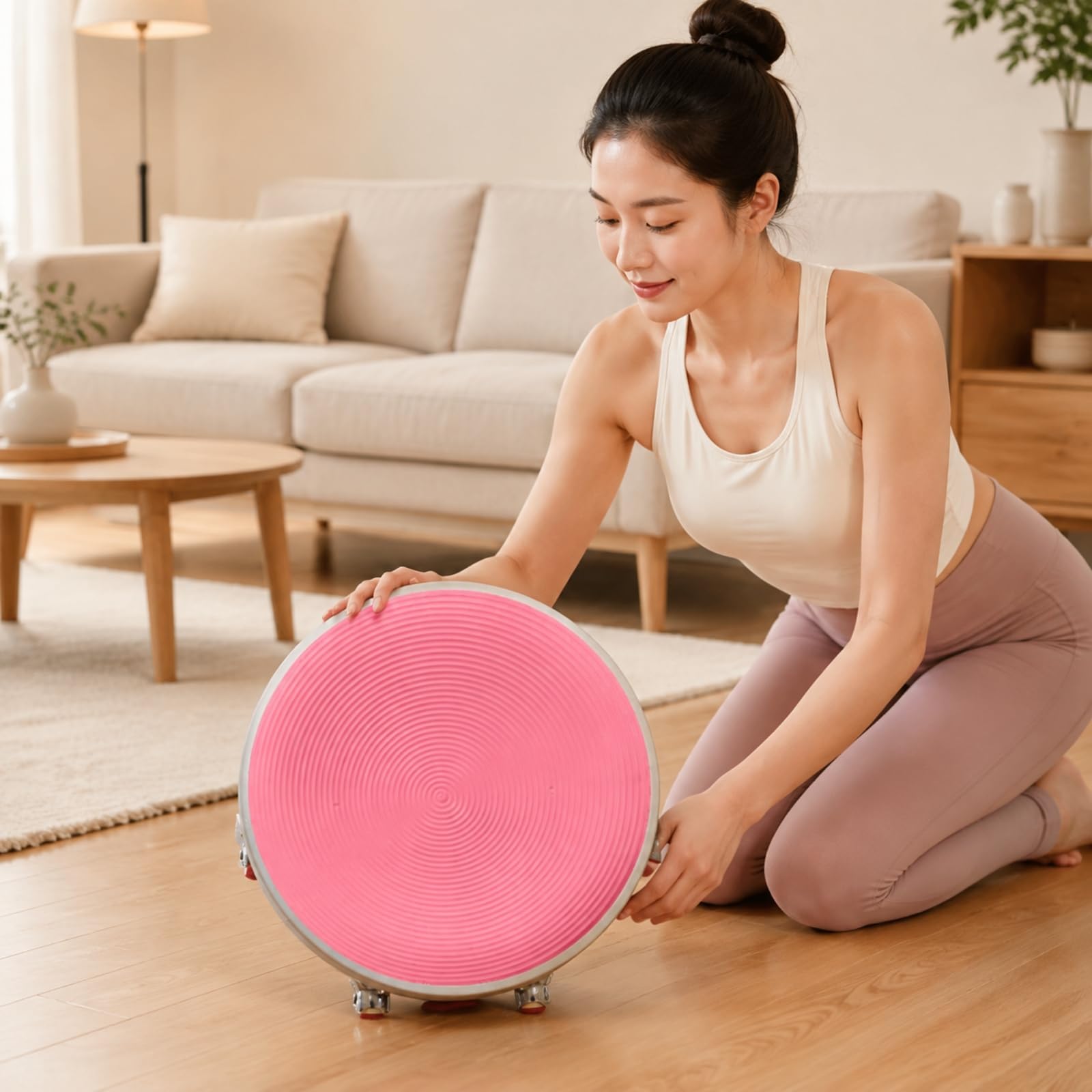 Stabil Bauchmuskel-Gleitscheibe, Lila, Lila – Sechs-Rollen-Bauchtrainer Mit Rundem Polster