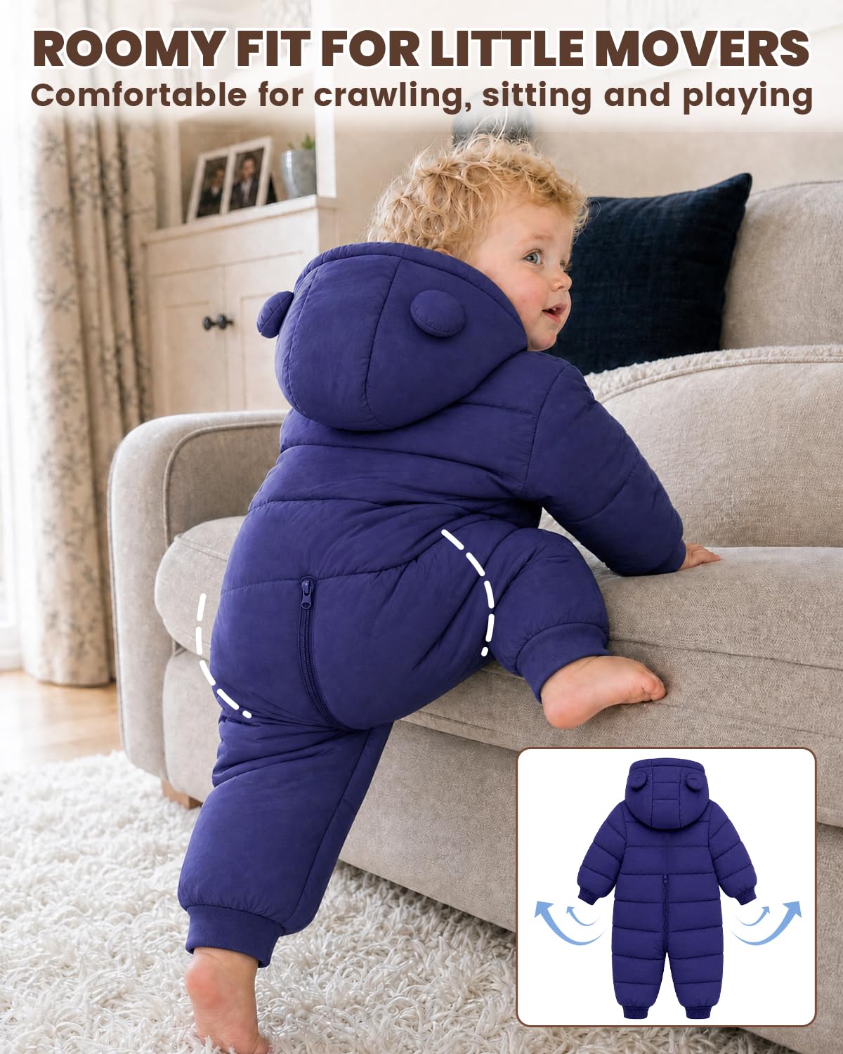 WYTbaby Tuta da neve con cappuccio