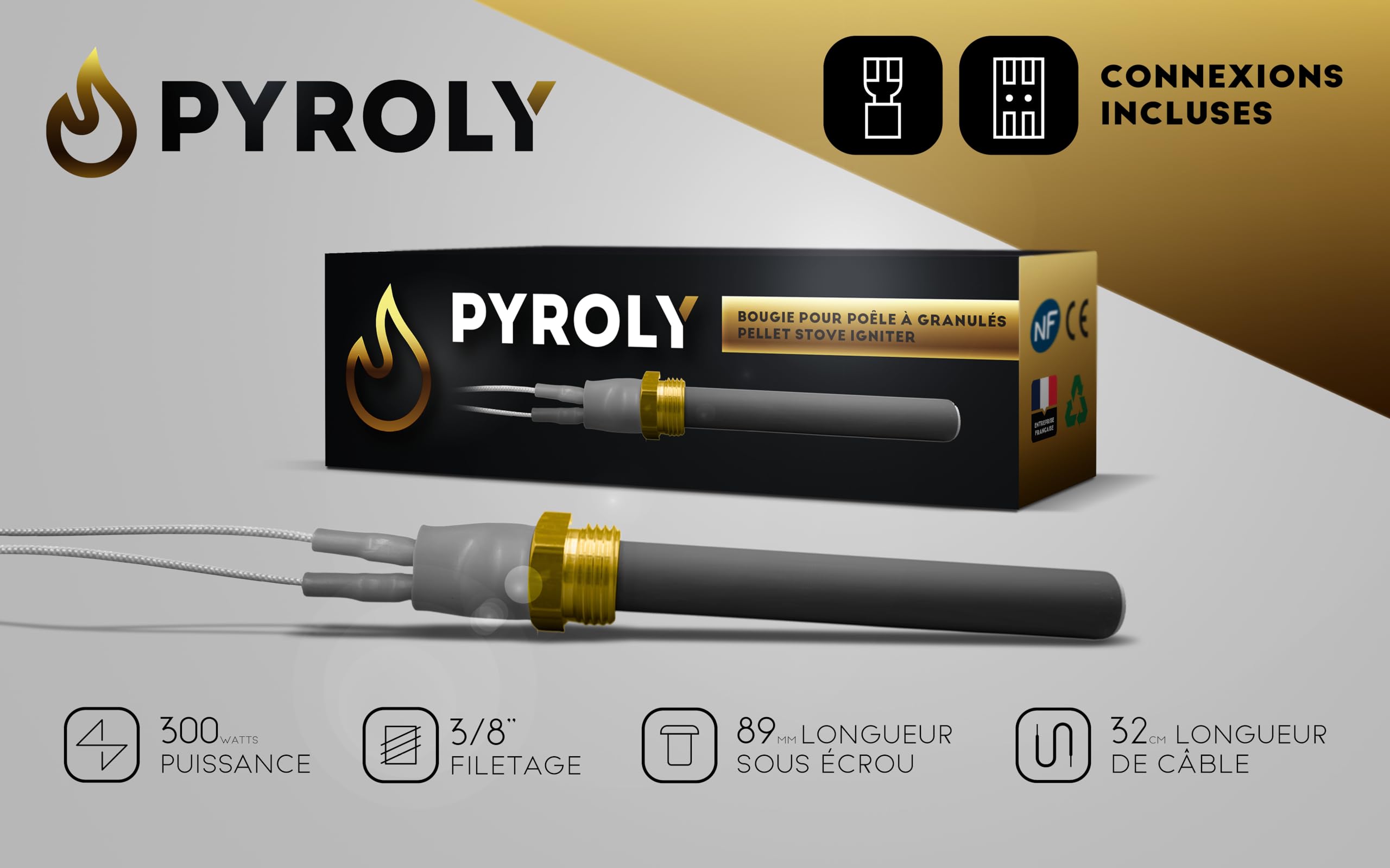 Candela Accensione Stufa Pellet 300W - Compatibile JOLLY MEC, SKIA, EXTRAFLAME, BESTOVE, Dado 3/8, Made In EU - Foto 2