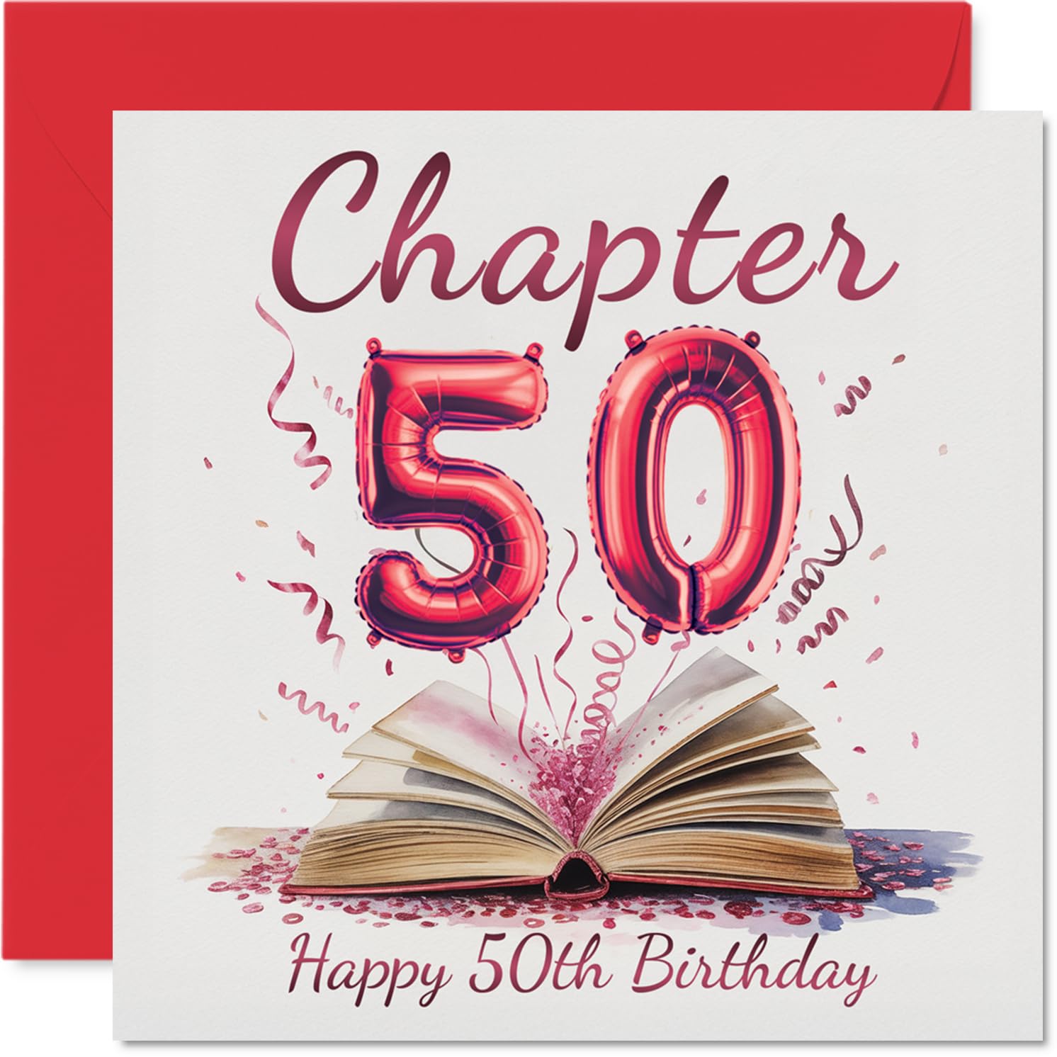 50th Birthday Cards for Women Men - Start of Another Chapter - Happy Birthday Card for 50 Year Old Woman Man Brother Nanny Cousin Grandma, 145mm Bday Greeting Cards