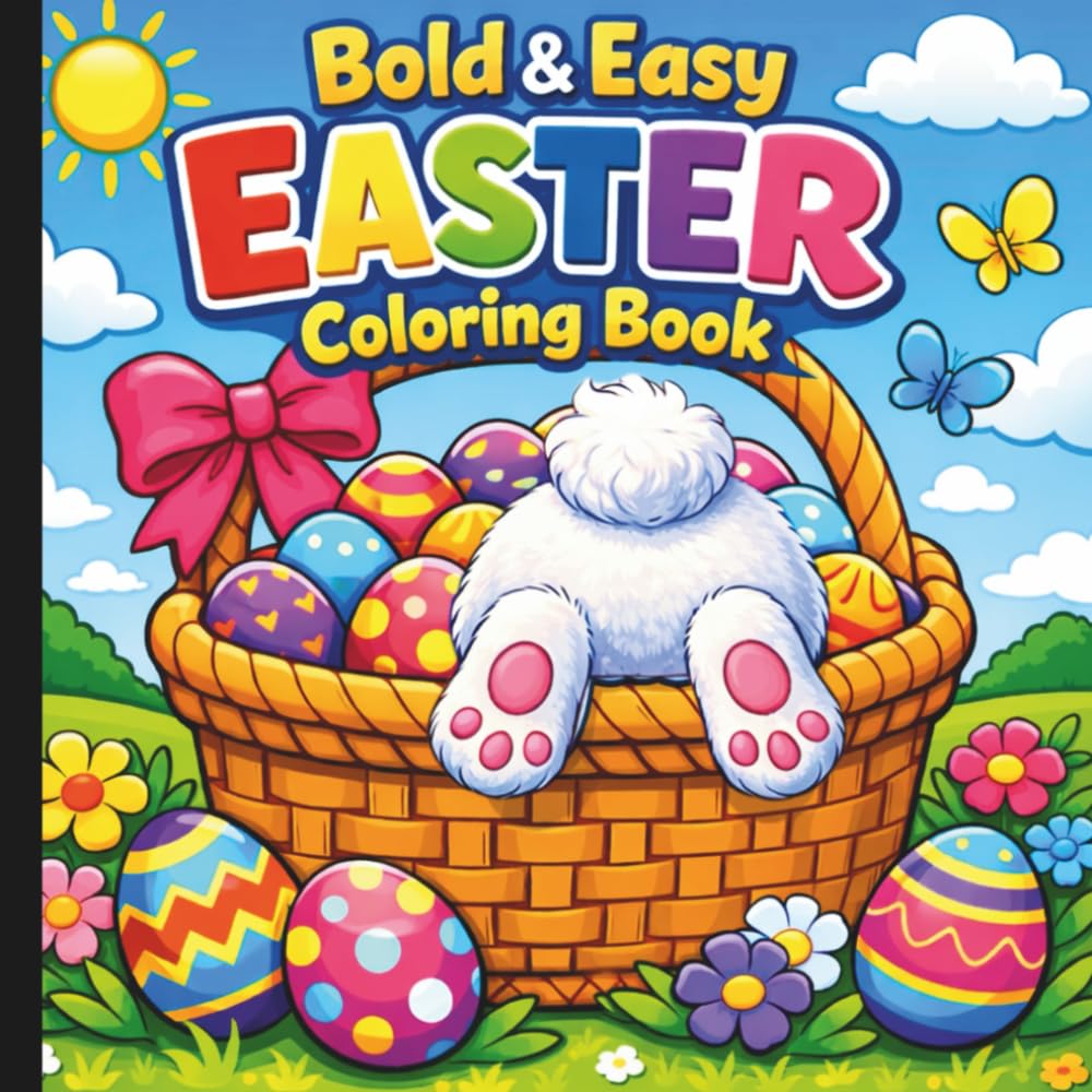 Bold And Easy Easter Coloring Book: Happy Easter Coloring Book For All Ages (HOPPY EASTER FUN ACTIVITY & COLORING BOOK COLLECTION)