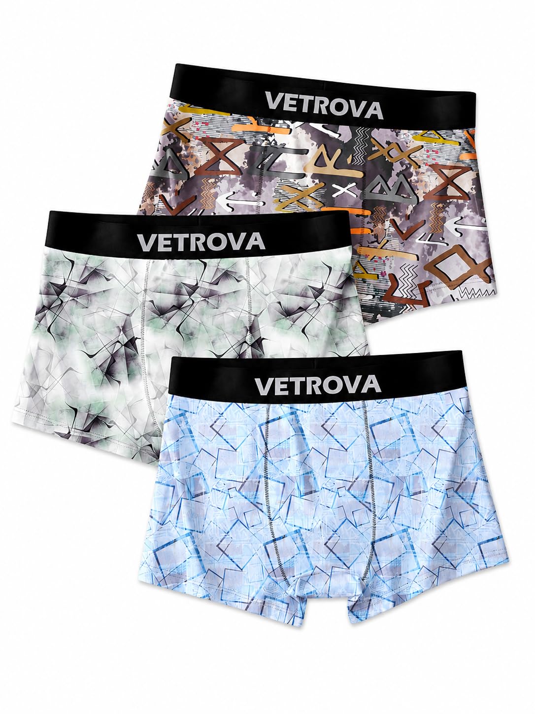 vetrova Men’s Printed Boxer Briefs Pack of 3 | Soft Stretch Comfortable Underwear for Men | Breathable Cotton Blend Trunks-picture-12
