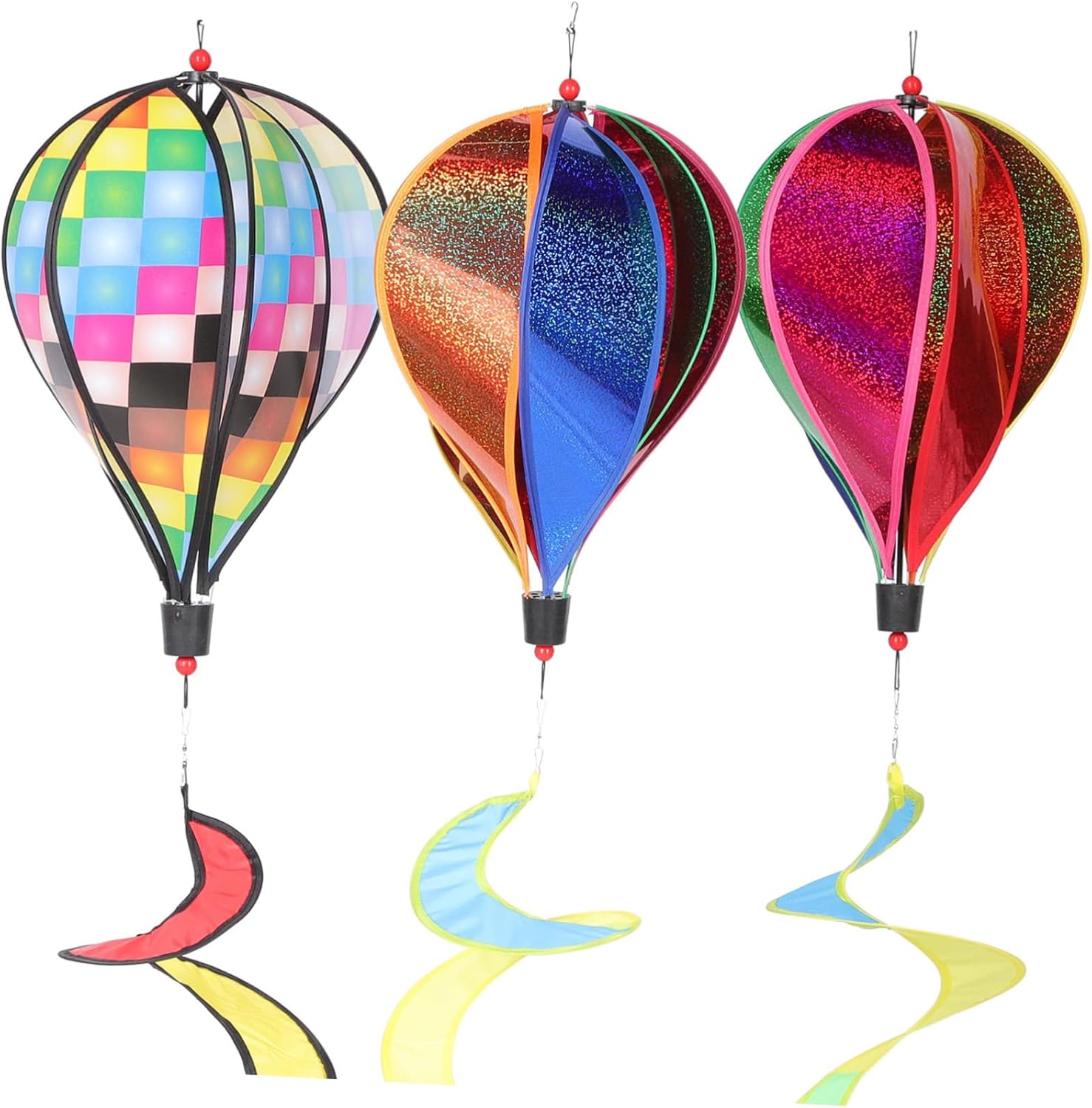 3pcs Hot Air Balloon Windmill Spinners Garden Windmill Decor Outdoor Decorations