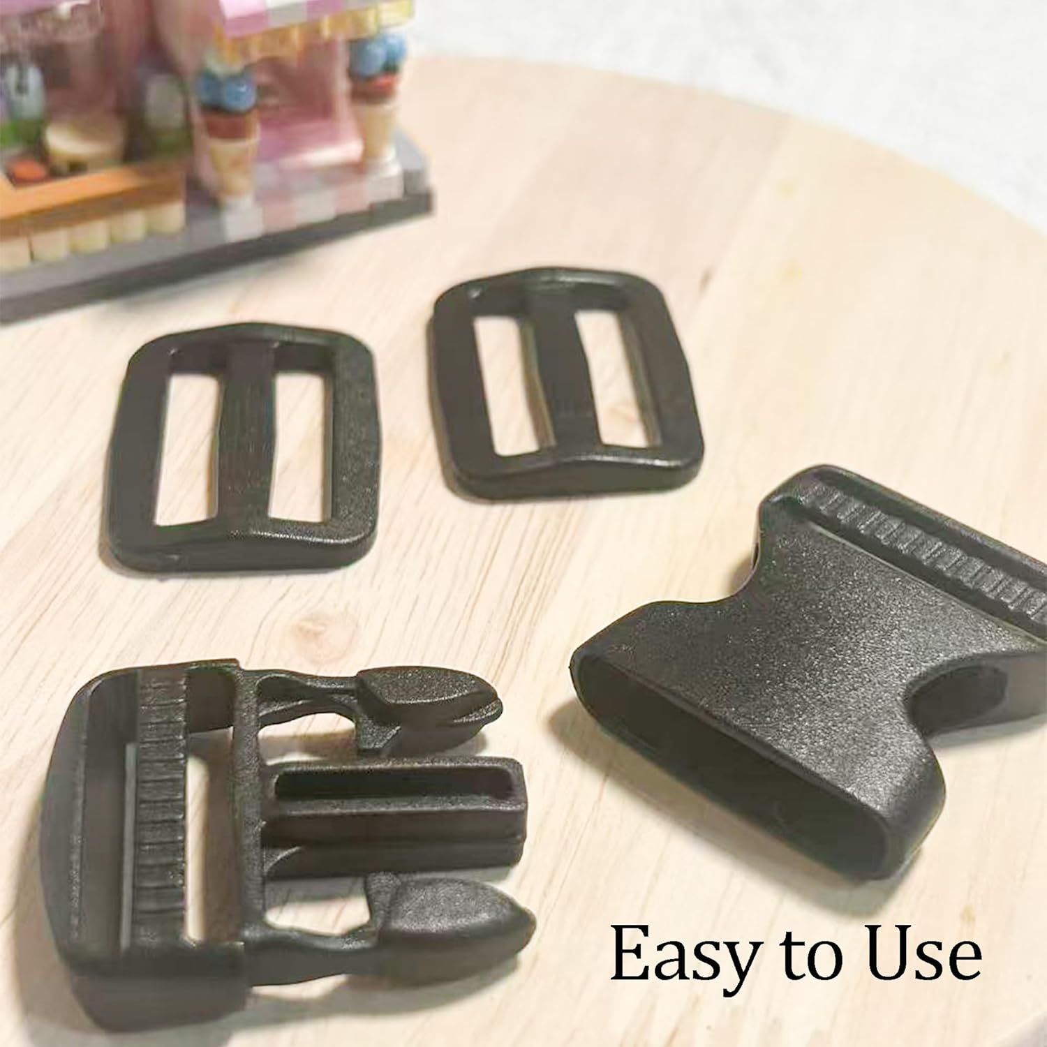 20 Set 1 Inch Plastic Buckle for Straps - Quick Release Buckle with 40pcs Tri-Glide Slide Clip Adjustable Heavy Duty Buckles for 1 Inch Wide Nylon Webbing Straps Luggage Backpack Straps - Image 3