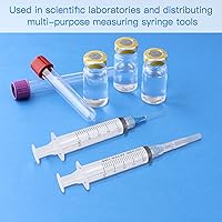 Vista 6 de Jeringa desechable de 0.18 onzas líquidas con aguja, envuelta individualmente (23Ga 0.984 in/1.0 pulgadas, paquete de 20)