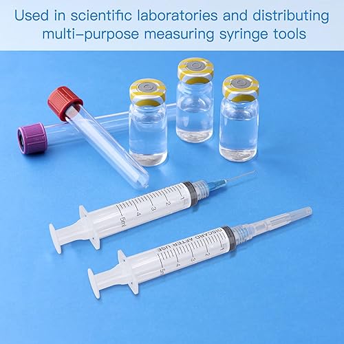 Miniatura 13 de Jeringa desechable de 0.1 fl oz con aguja, envuelta individualmente (23Ga 0.984 in/1.0 pulgadas, paquete de 20)