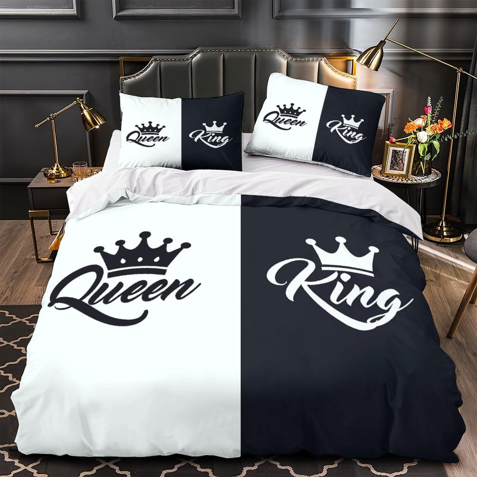 Housse de couette Rottweiler 260x220 cm en microfibre douce pour lit Super King