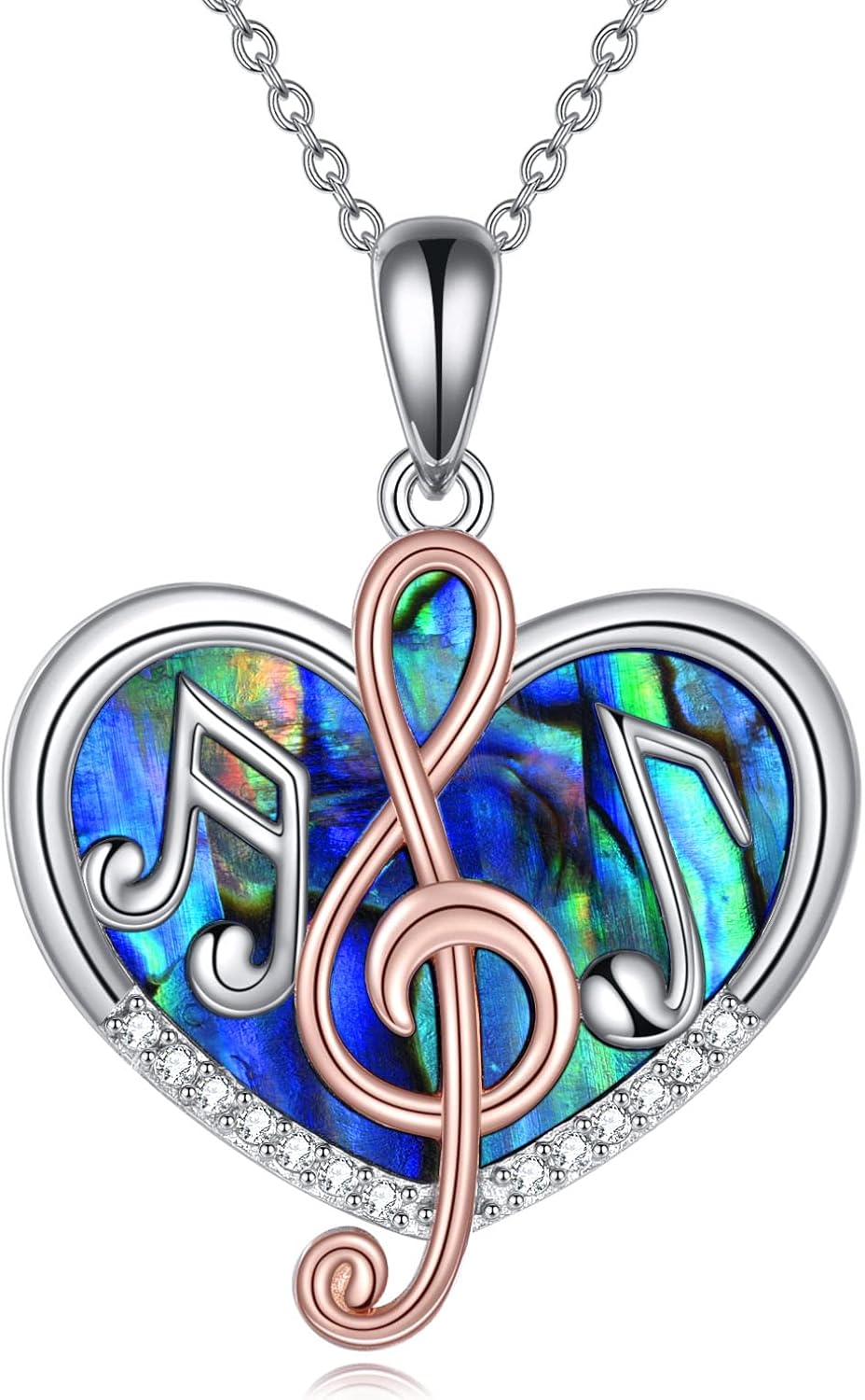 Buy YFN Musical Note Necklace Sterling Silver Treble Clef Music Note