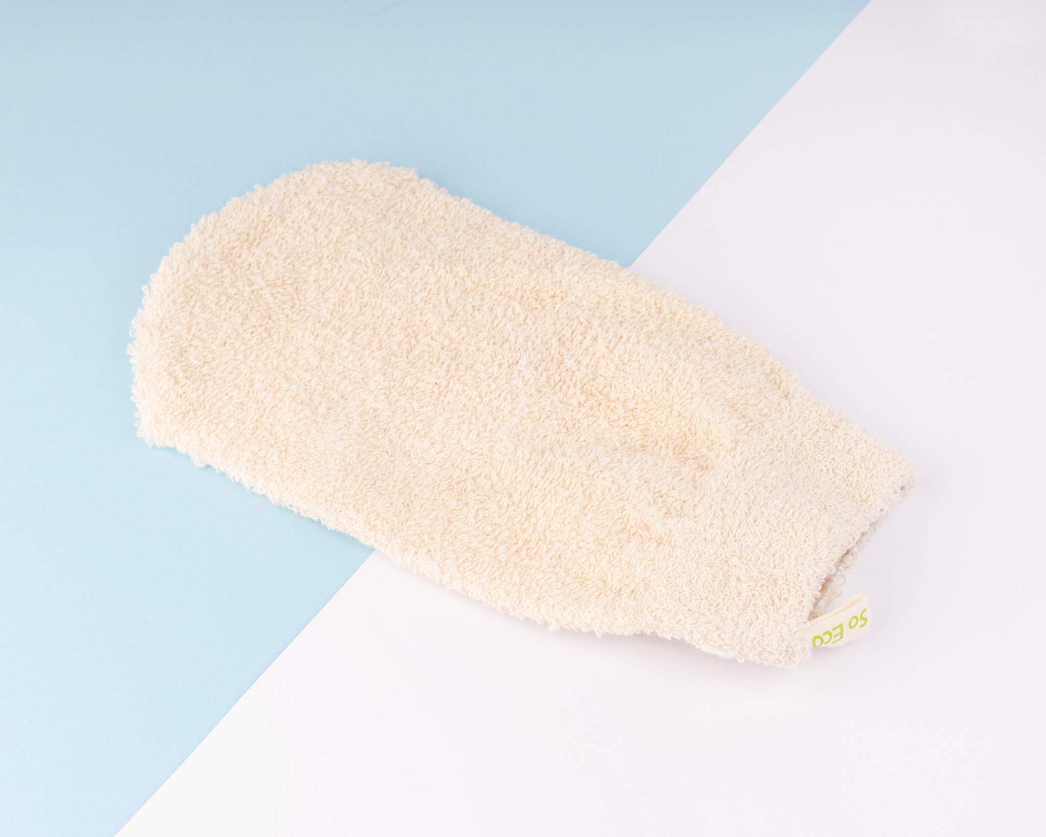 Bath & Shower Mitt - Vegan & Cruelty-Free Exfoliating Body Mitt for Smooth Skin, Natural Ramie Plant Fibre Bath & Shower Accessory