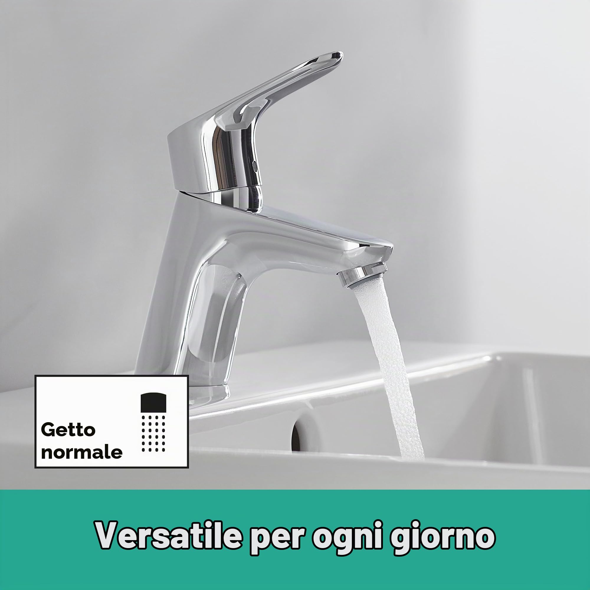 hansgrohe Focus Miscelatore monocomando lavabo 70 con push-open, Cromo, 31604000