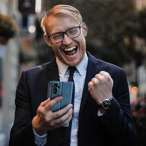 Miniatura 7 de EYZUTAK Funda de cuero PU premium con tapa para Samsung Galaxy A54 5G, cierre magnético, funda protectora con función atril, ranura para tarjeta en