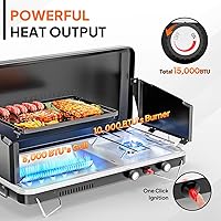 Vista 2 de ROVSUN Estufa de camping portátil 2 en 1 con parrilla