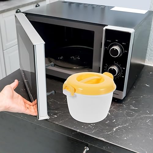 Miniatura 3 de DOITOOL Arrocera para microondas - Mini olla arrocera para horno microondas - Vaporizador de microondas Arrocería pequeña para pasta, pollo, tocino,