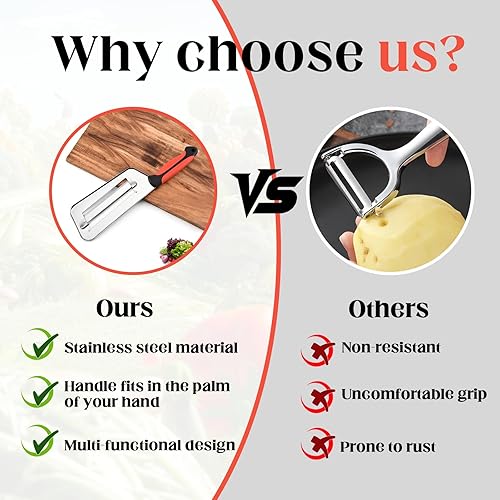 Miniatura 4 de Cortador de verduras multifuncional, cortador de juliana de doble hoja de acero inoxidable, cuchillo triturador con cuchillas afiladas para cortar,