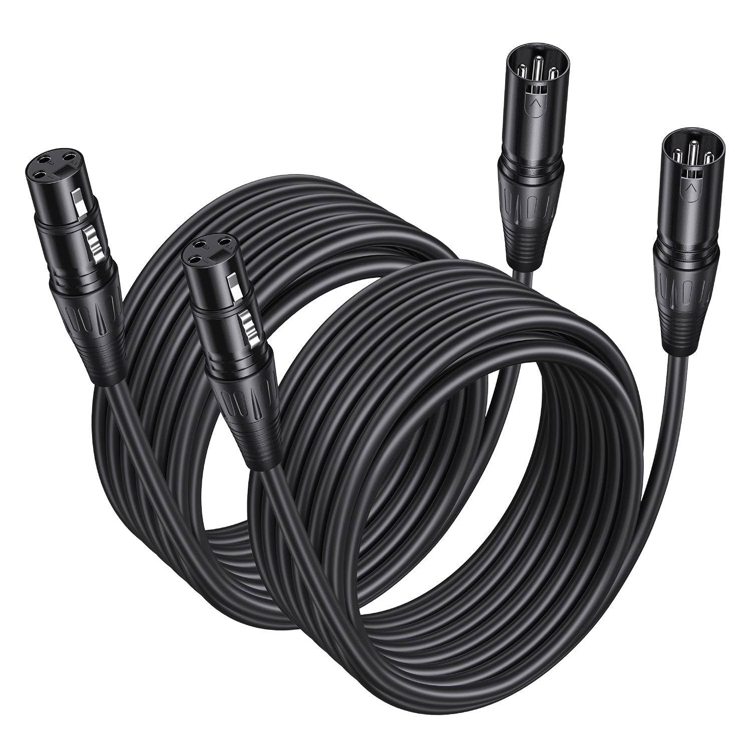 Aqdocvf 2-Pack Premium XLR Cable - 25ft, Male to Female Microphone Cable