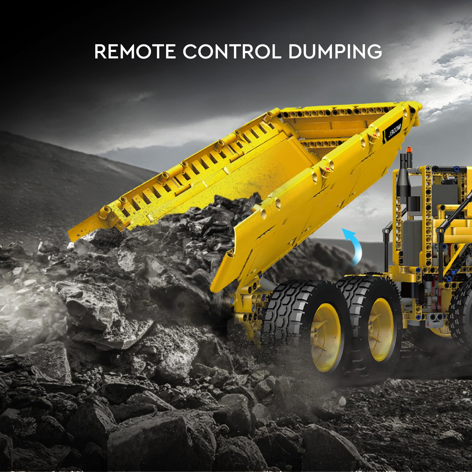 Mould King 17010 Technique Dumper articulé, 6 x 6 APP télécommandé, Briques de Serrage avec Moteur, véhicule de Construction pour Adultes (1888 + PCS)