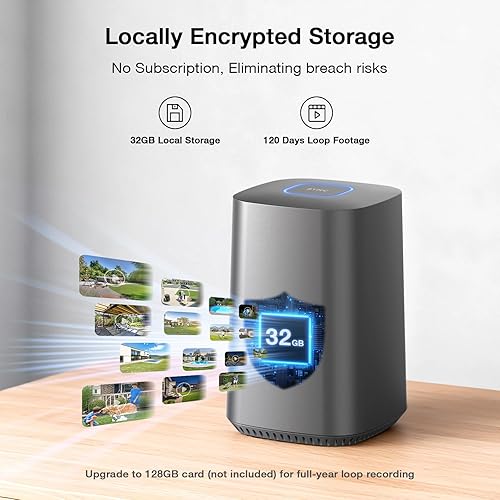 Miniatura 2 de Aume Cámaras de seguridad de 4MP inalámbricas para exteriores, sin suscripción, kit de 2 cámaras, alimentado por energía solar, sistema de cámara de