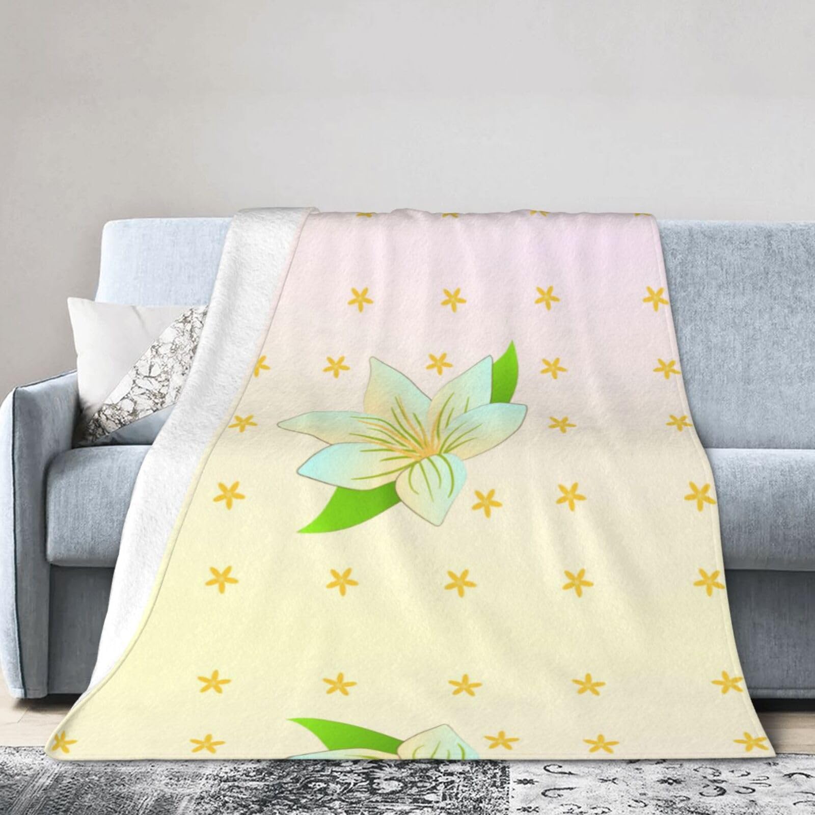 Blooming Daffodils 60"x50" Fleece Blanket, Full Size, Super Soft, Suitable for Bed, Sofa, Camping, All Seasons