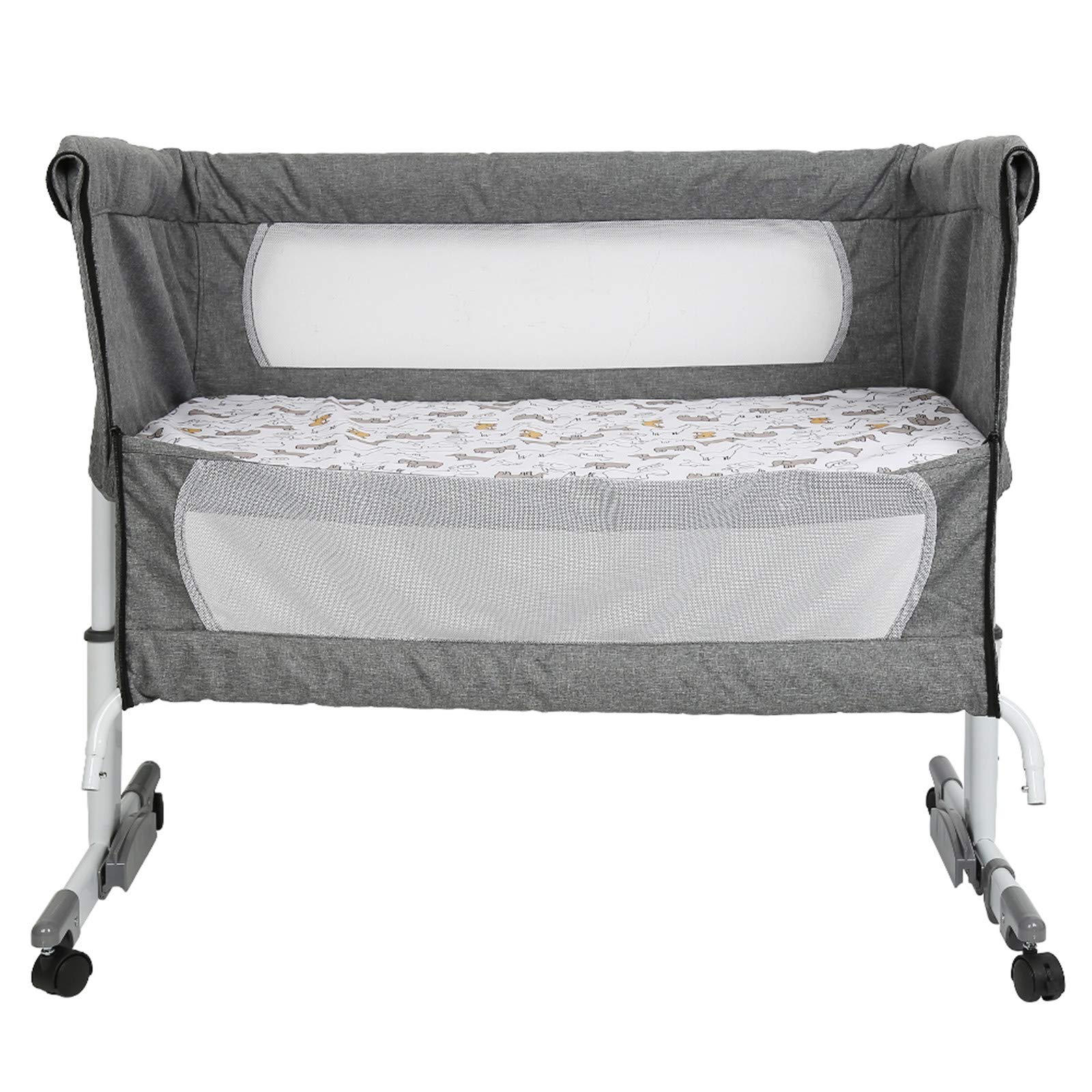 Cuna colecho, Cuna Bebe, Altura Ajustable, móvil, función de Almacenamiento, con mosquitera