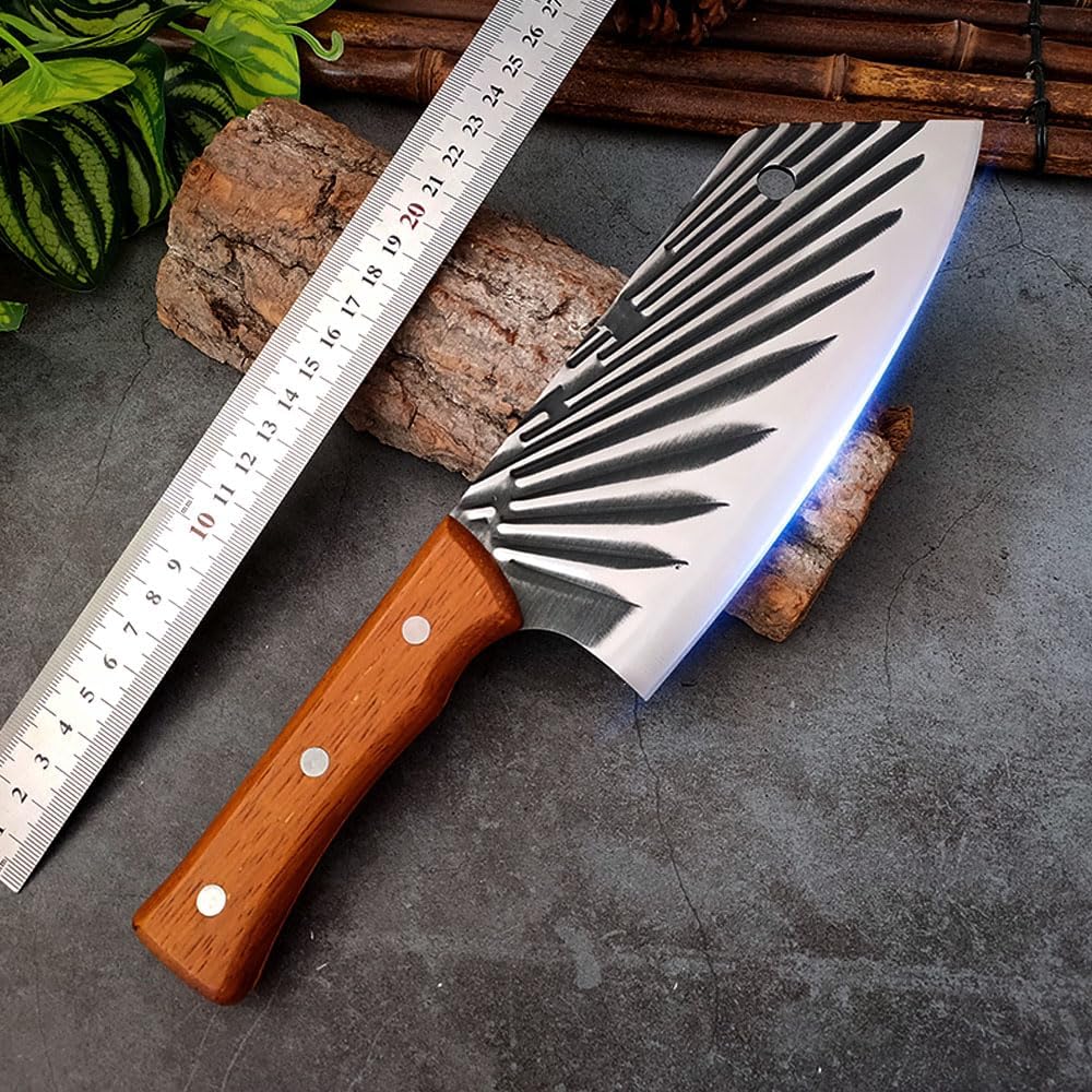 Meat Cleaver,Cleaver Knife 7 Inch Stainless Steel Chef Knife Professional Kitchen Knives Meat Vege Slicer Sharp Cooking Knife Handmade Wood Handle