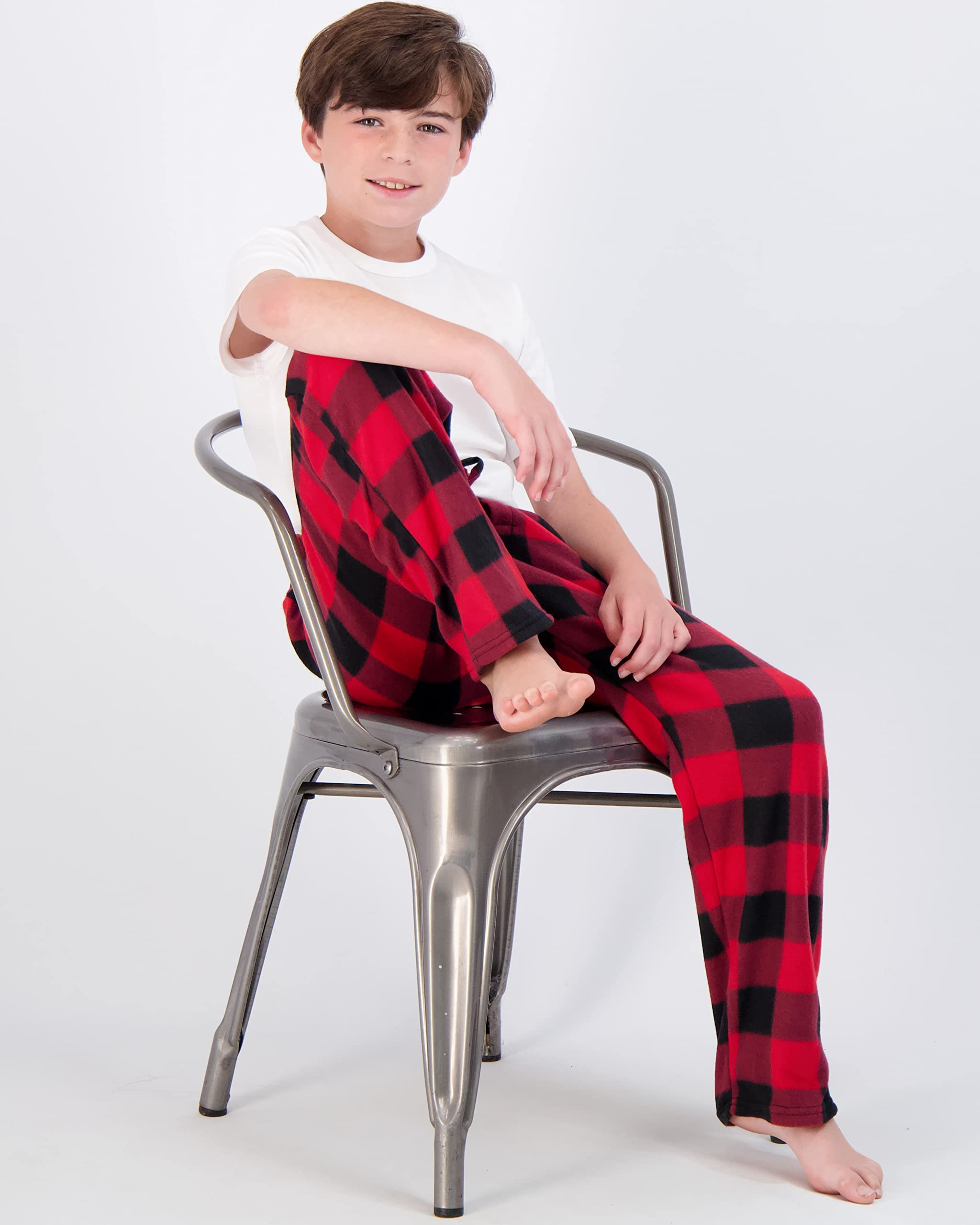 Red Big Boys Sleep Pants Pack: Big Boys Pajama Pants Fleece Plush