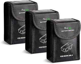 Arzroic Mavic Air 2 Battery Safe Bag Explosion Proof Fireproof Lipo Battery Bag Pouch Carrying Case for DJI Mavic Air 2 Accessories (Pack of 3)