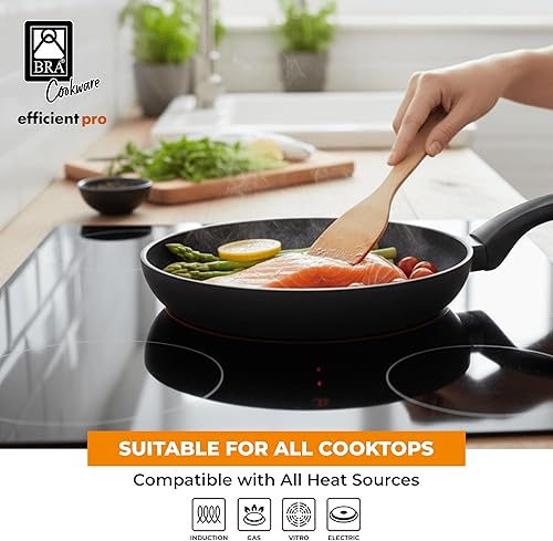 Miniatura 4 de BRA COOKWARE Efficient Pro Sartén Sartén de aluminio fundido de 8 pulgadas Profile Plus antiadherente Compatible con todas las fuentes de calor