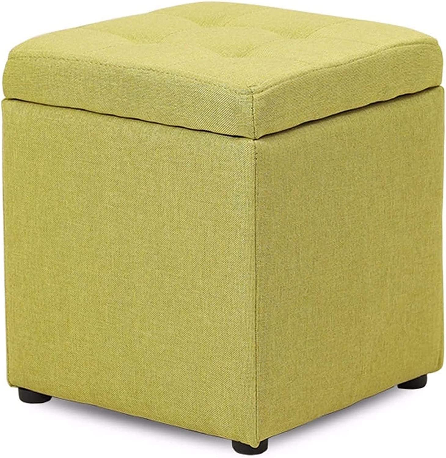 Pouf de rangement peu encombrant avec couvercle à charnière en tissu capitonné
