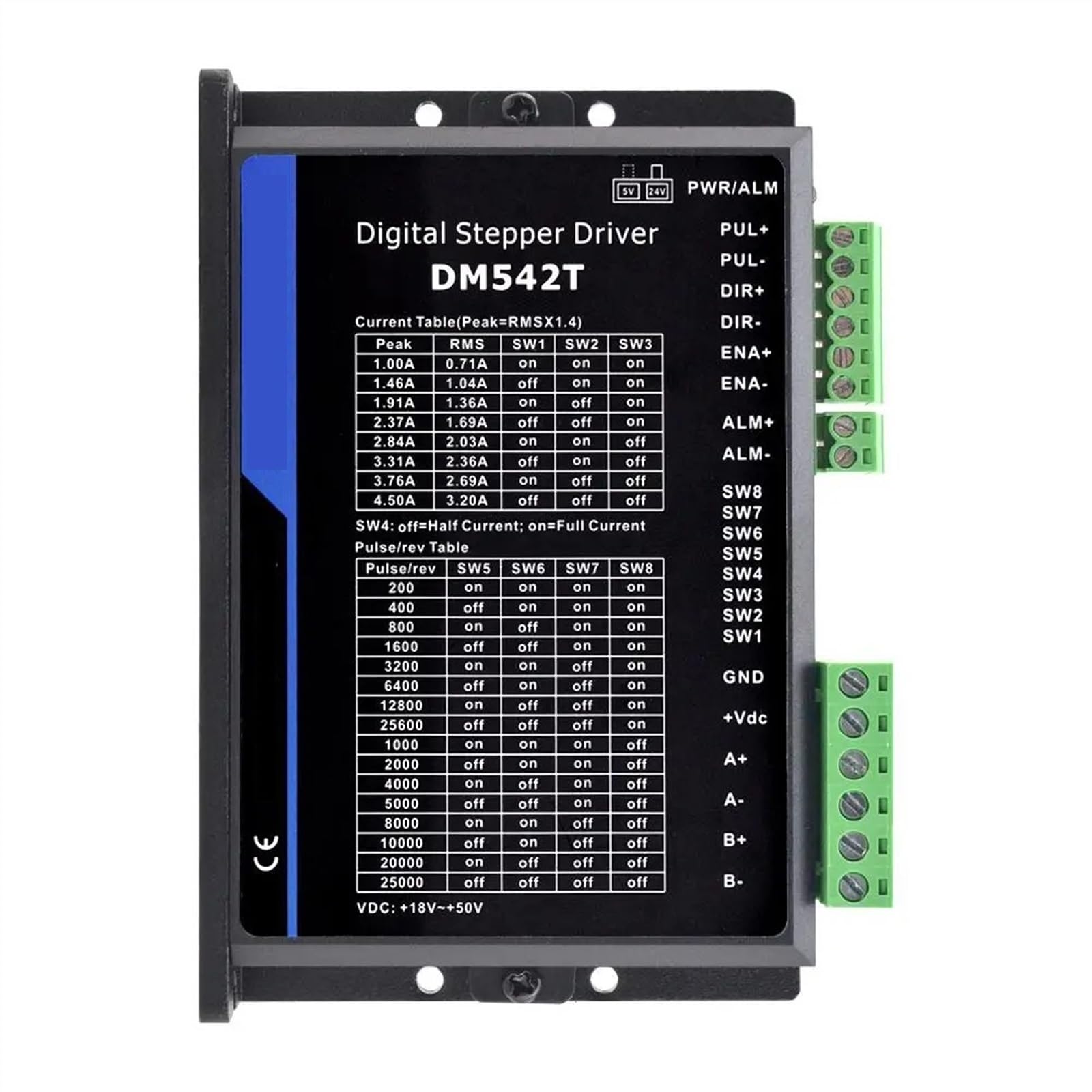 23-osiowy zestaw routera CNC, 3 Nm, otwarta pętla, zestaw silnika krokowego + sterownik krokowy DM542T + zasilacz 250 W, 1 szt