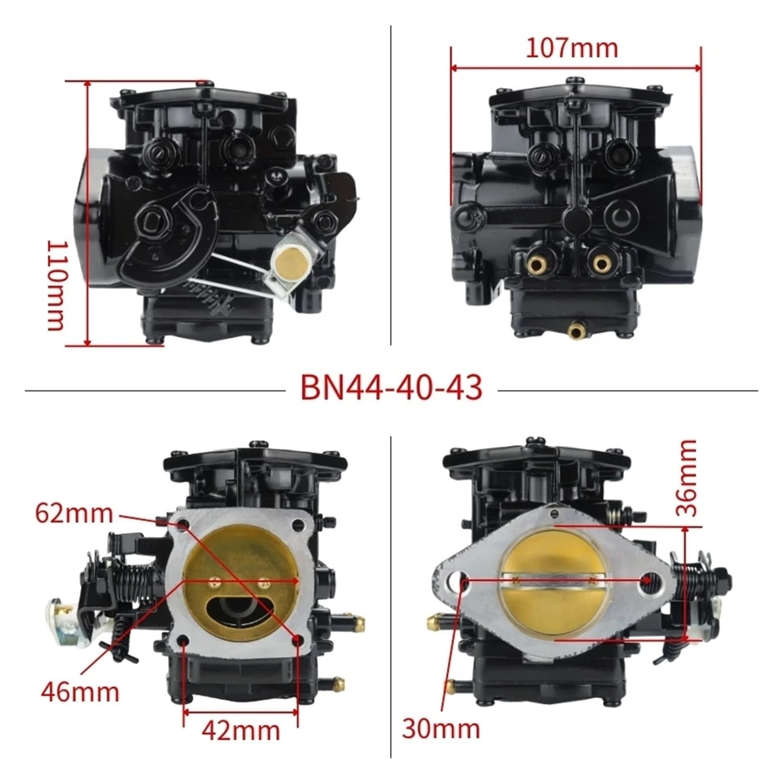 Pasuje do gaźnika silnika zaburtowego Yamaha i Mikuni 44MM BN44-40-43 61X-14301-02-00 13-5059