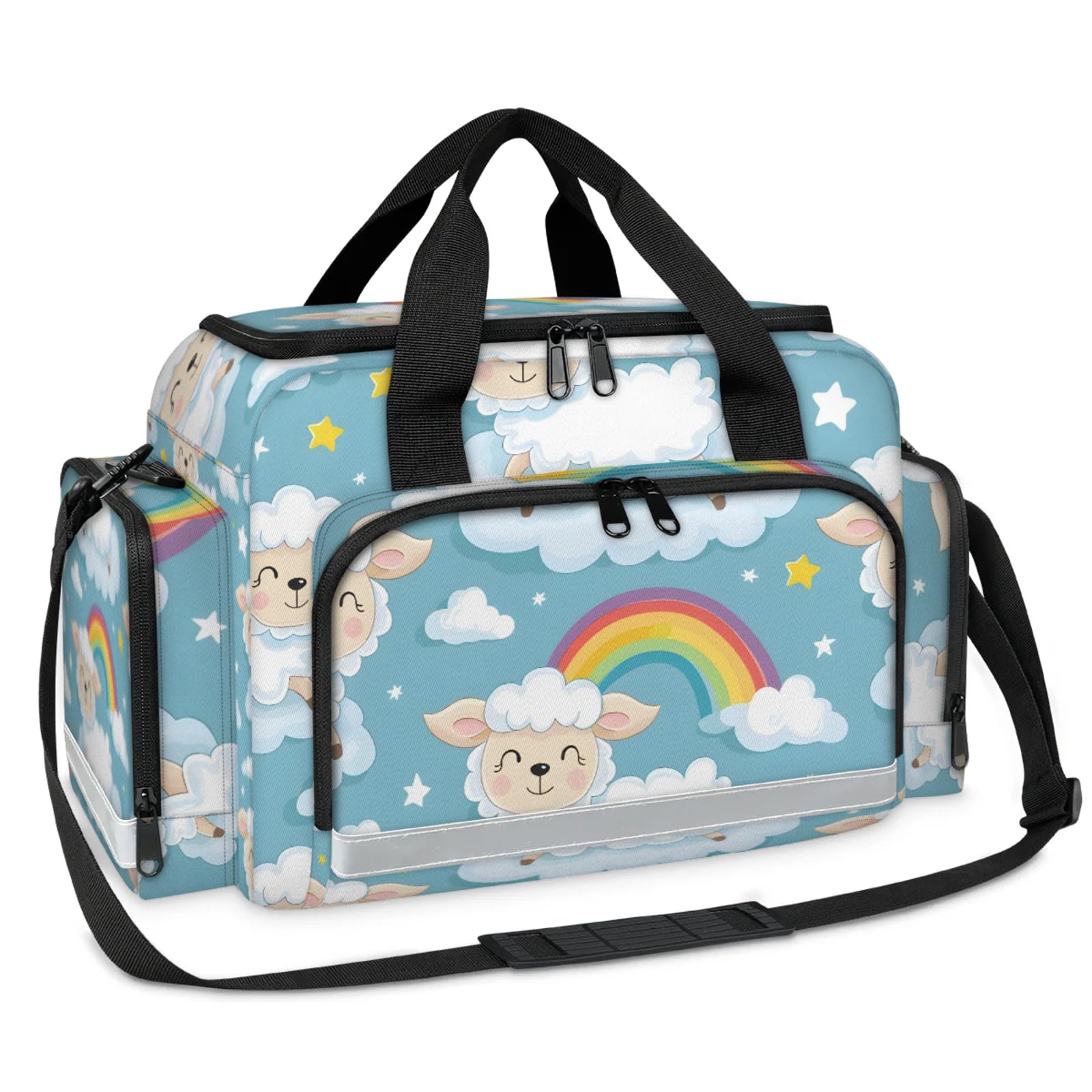 GzLeyigou First Aid Bags Empty, Fleecy Sheep Emergency Bag First Aid Kit Multiple Compartment Kit Carrier On Call Trauma Bag For Paramedics Emergency Medical Supplies Kit