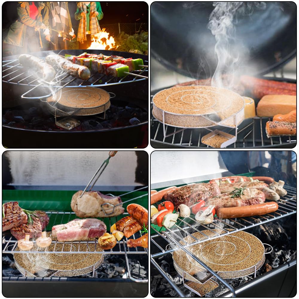 Riisoyu Générateur Fumée Froide Inox 22,5 Cm – Fumoir à Froid Pour Barbecue, Viande, Poisson & Fromage
