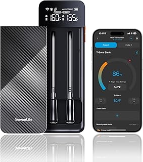 GoveeLife Bluetooth Wireless Meat Thermometer with 2 Probes, Standalone Digital Base, WiFi Unlimited Range, ±1.8℉ Accuracy, IP68 Waterproof Real Time Monitoring, for Kitchen, BBQ, Grill, Oven, Smoker