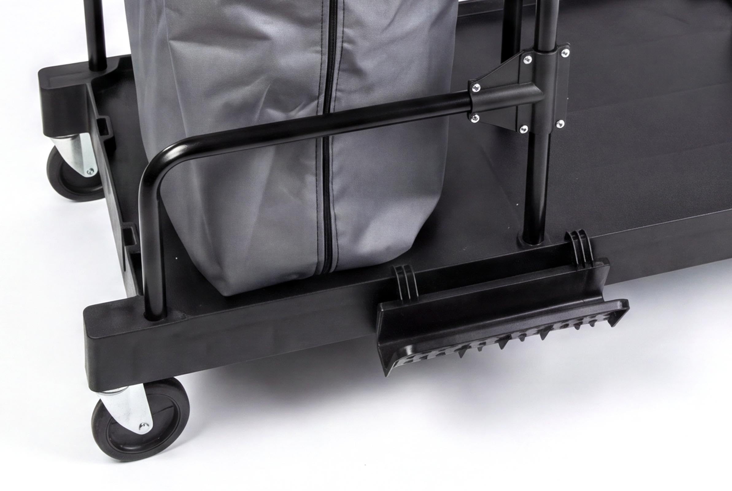 Hypafol Service Reinigungswagen Profi mit Abfallsackhalter Schwarz | Komplett ausgestatteter Reinigungswagen mit Abfallsammlung, Zubehörablagen und Nassreinigungssystem für Profis