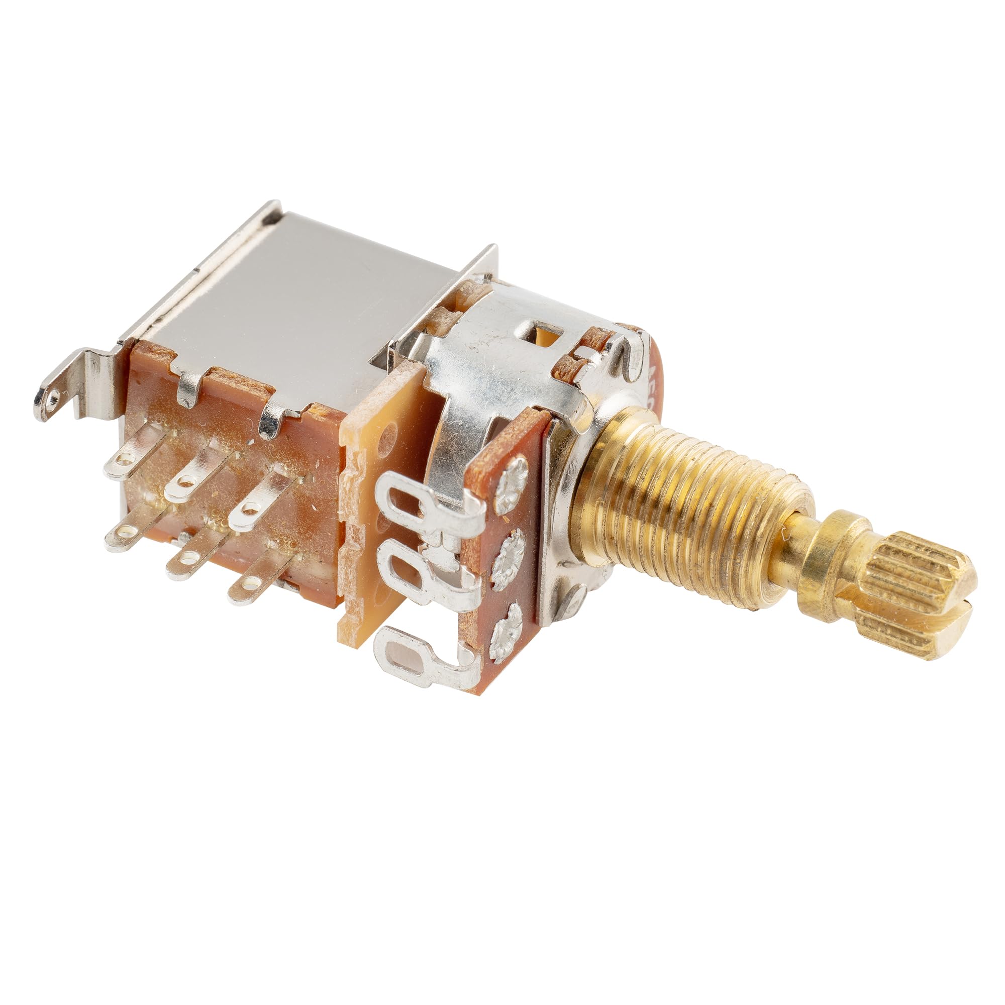 Musiclily Pro A500K Potencjometr Push-Push Mosiężny Metryczny Split Standardowy Shaft 9,5mm Audio Pot do Gitary Elektrycznej Basowej (10 szt.)