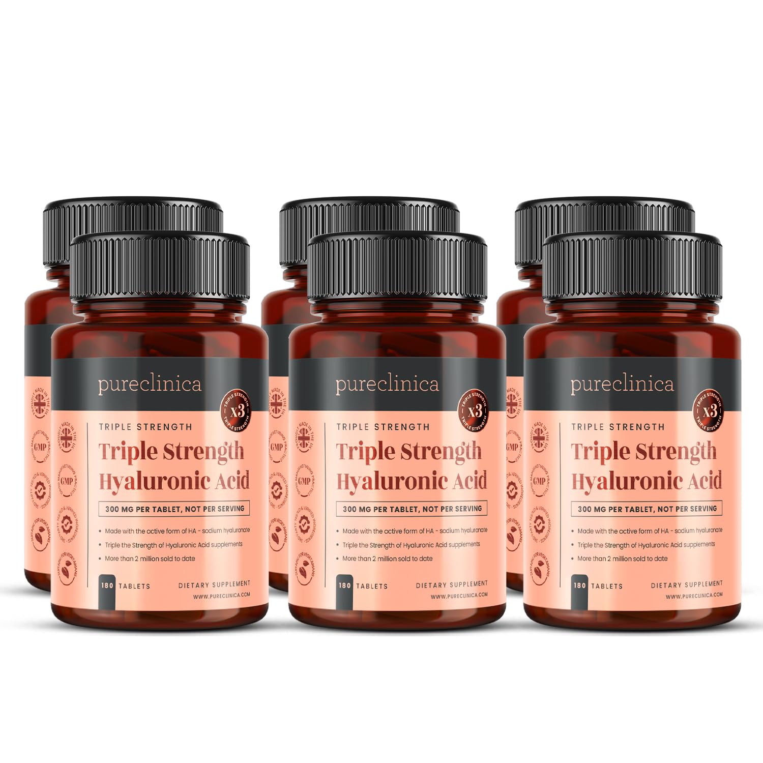 Triple Strength Hyaluronic Acid 300mg x 180 tablets (6 months supply). 300% stronger — Amazon image 10