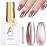 AILLSA Cat Eye Gel Nail Polish Pink Crystal Glitter Polish with Magnet, Nude Burgundy Glass Shimmer Nail Polish Jelly Color Reflective Translucent U V Gel Salon DIY at Home 0.5 OZ GF25