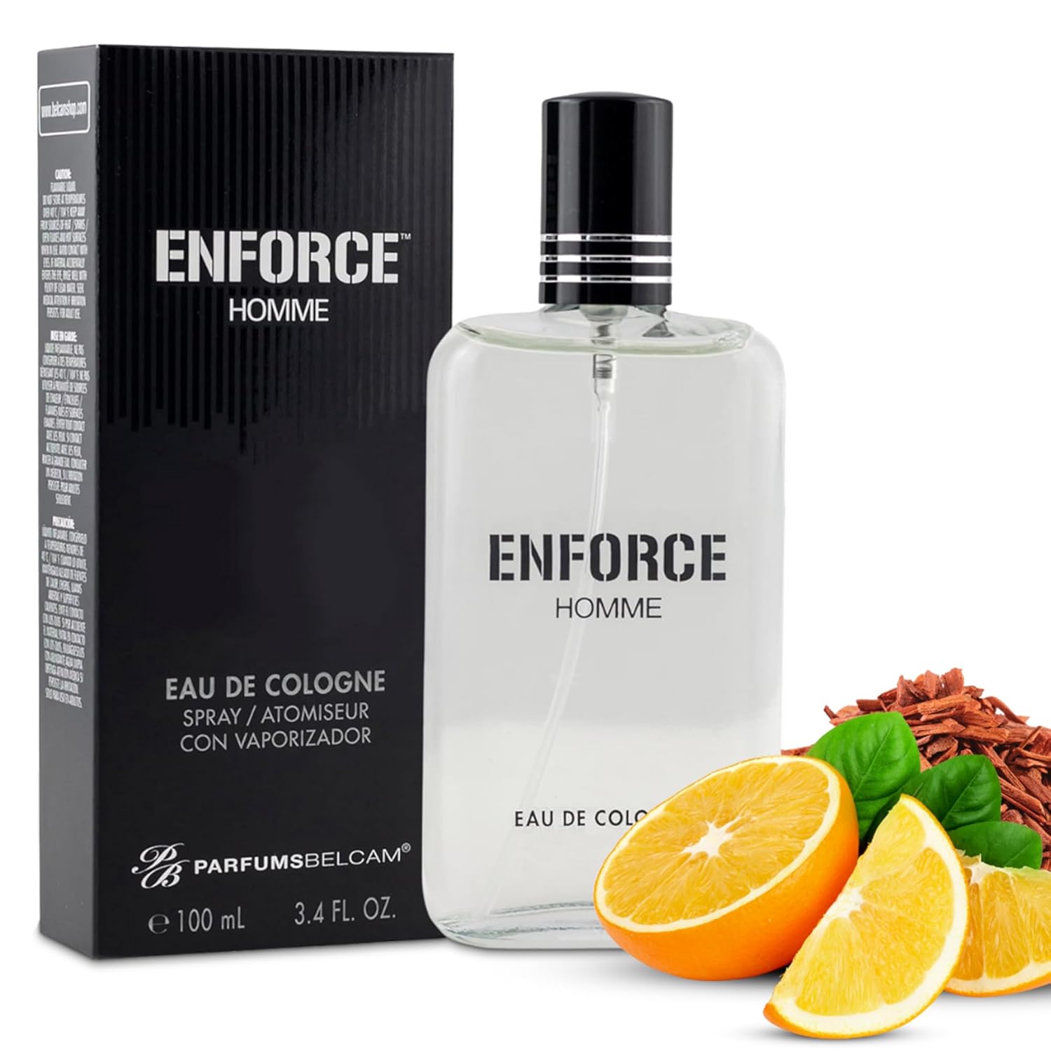 PB ParfumsBelcam Enforce Homme Eau de Toilette Spray for Men – Long-Lasting Woody Sandalwood Fragrance with Citrus & Musk, Masculine Cologne, Affordable Luxury, Daily Signature Scent – 3.4 Fl Oz