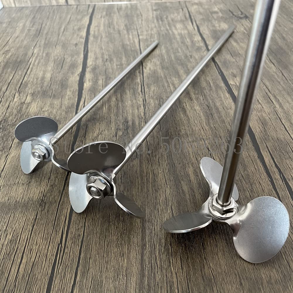 1 Juego de Acero Inoxidable de Laboratorio Rotación DIA40mm a 120mm Hélice de Tres Palas con Varilla agitadora, Grado de ángulo de la Pala: 30°(120mm Blade with Rod)