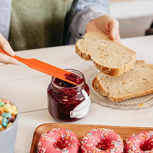 Miniatura 7 de 3 espátulas para tarros, espátulas de silicona resistentes al calor, con mango largo, esparcidor de mermelada, crema, mantequilla, espátulas para