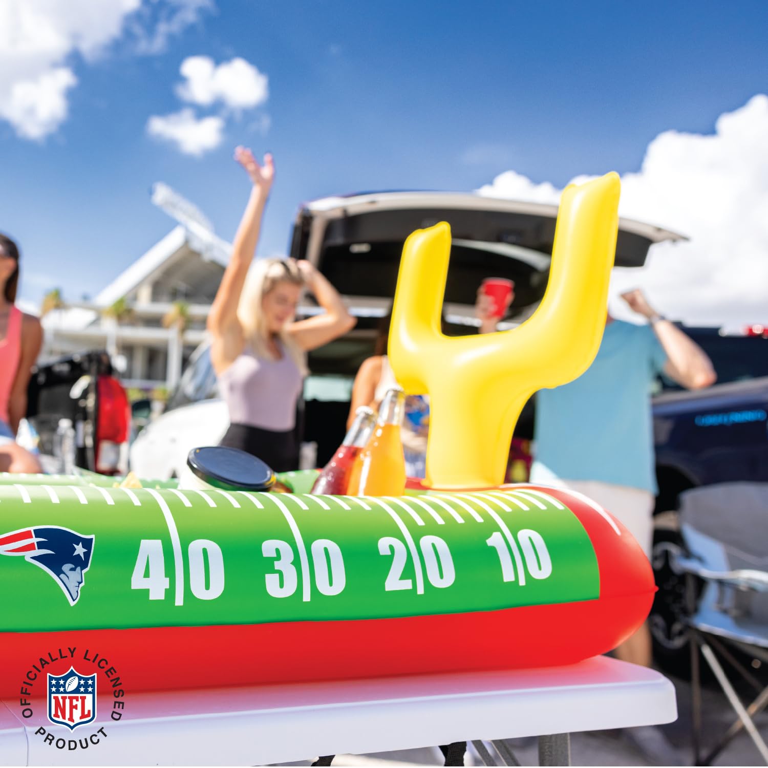 BigMouth New England Patriots 4 ft Inflatable Food Cooler Buffet Officially Licensed NFL Fan Gear Ice Serving Pool Drink Bar for Tailgate Parties
