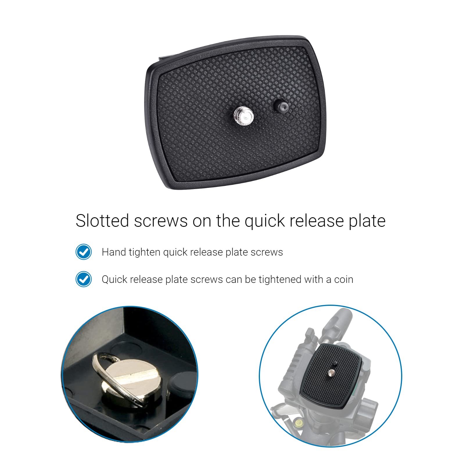 Tripod For Camera 2-Pack Quick Release Plates Universal Fit For